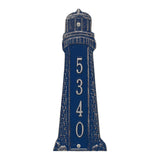 Whitehall Lighthouse Vertical Personalized Plaque - Dark Blue/Silver