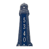 Whitehall Lighthouse Vertical Personalized Plaque - Dark Blue/White