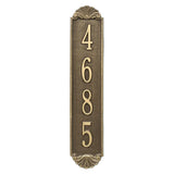 Whitehall Shell Vertical Wall 1-Line Personalized Address Plaque - Antique Brass
