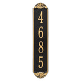 Whitehall Shell Vertical Wall 1-Line Personalized Address Plaque - Black/Gold