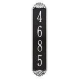 Whitehall Shell Vertical Wall 1-Line Personalized Address Plaque - Black/Silver