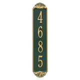 Whitehall Shell Vertical Wall 1-Line Personalized Address Plaque - Green/Gold
