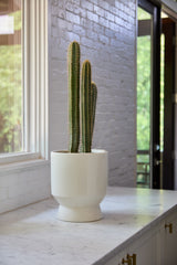 Elliott Footed Reactive Glaze Ceramic Planters By Accent Decor - 9.75" x 11", White - Image 2