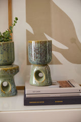 Elysian Reactive Glaze Sculptural Pots By Accent Decor