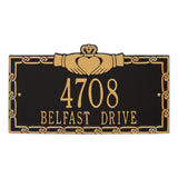 Whitehall Claddagh Address Plaque - Black/Gold