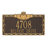 Whitehall Claddagh Address Plaque - Bronze/Gold