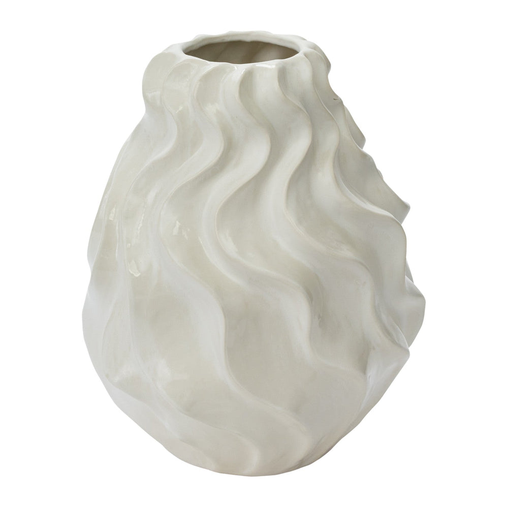 Thessaly Wavy Watertight Ceramic Statement Vases By Accent Decor