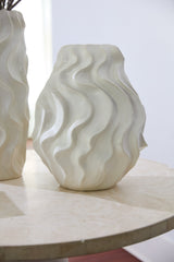 Thessaly Wavy Watertight Ceramic Statement Vases By Accent Decor - 12.75" x 16.25" - Image 2