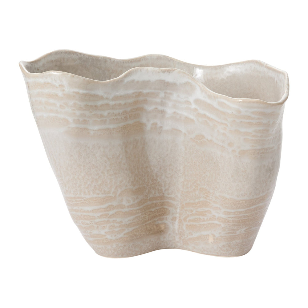 Claribel Wavy Textured Ceramic Statement Vases By Accent Decor