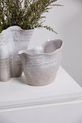 Claribel Wavy Textured Ceramic Statement Vases By Accent Decor - 10.75" x 6.25" x 8" - Image 2