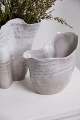 Claribel Wavy Textured Ceramic Statement Vases By Accent Decor - 10.75" x 6.25" x 8" - Image 3