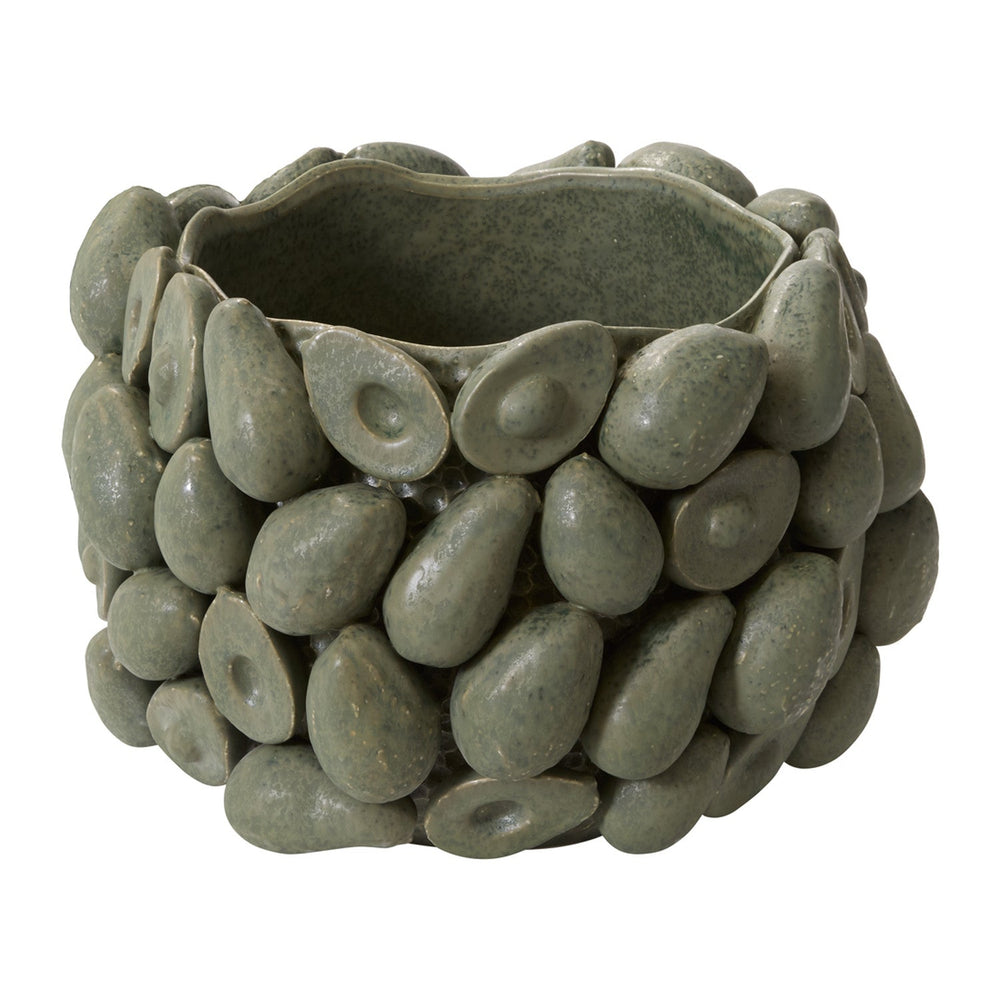 Layered Avocado Sculptural Ceramic Vessels By Accent Decor