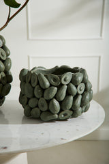 Layered Avocado Sculptural Ceramic Vessels By Accent Decor - Pot, 16.5" x 10.25" - Image 2