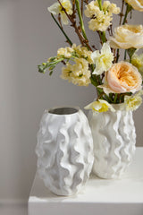 Ruffle Textured Matte Vase By Accent Decor