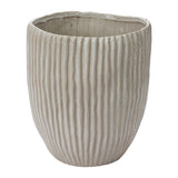 Riptide Ribbed Ceramic Floor Vessels & Planters By Accent Decor
