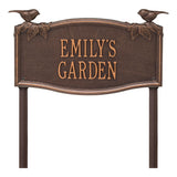 Whitehall Vine Chickadee Garden Lawn Personalized Plaque - Antique Copper