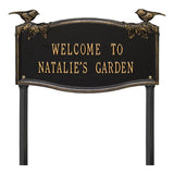 Whitehall Vine Chickadee Garden Lawn Personalized Plaque - Black/Gold