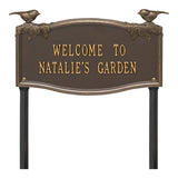 Whitehall Vine Chickadee Garden Lawn Personalized Plaque - Bronze/Gold