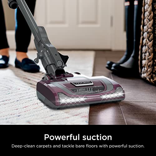 Shark HV322 Rocket Deluxe Pro Corded Stick Vacuum with LED Headlights, XL Dust Cup, Lightweight, Perfect for Pet Hair Pickup, Converts to a Hand Vacuum, with Pet Attachments, Bordeaux/Silver