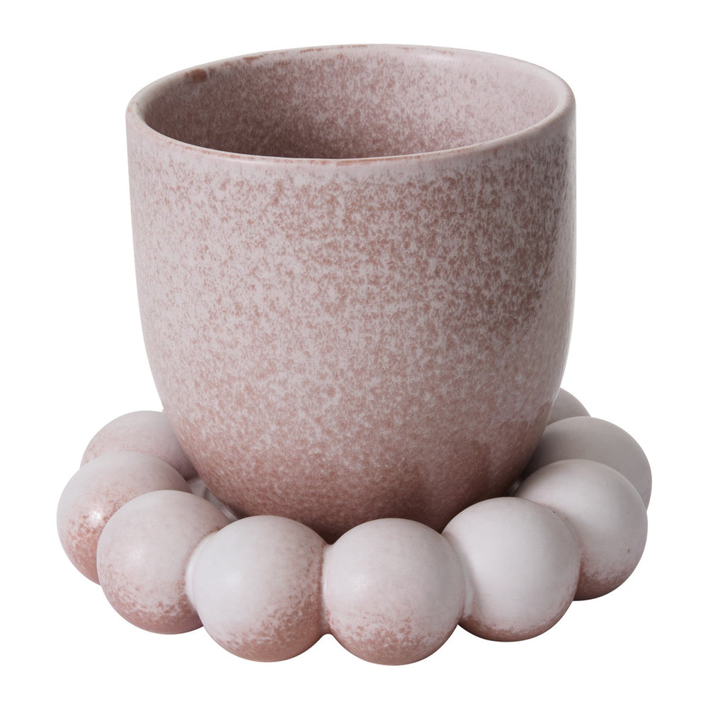 Pearl with Saucer Reactive Glaze Ceramic Pot By Accent Decor