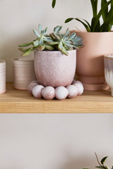 Pearl with Saucer Reactive Glaze Ceramic Pot By Accent Decor