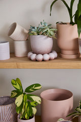 Pearl with Saucer Reactive Glaze Ceramic Pot By Accent Decor