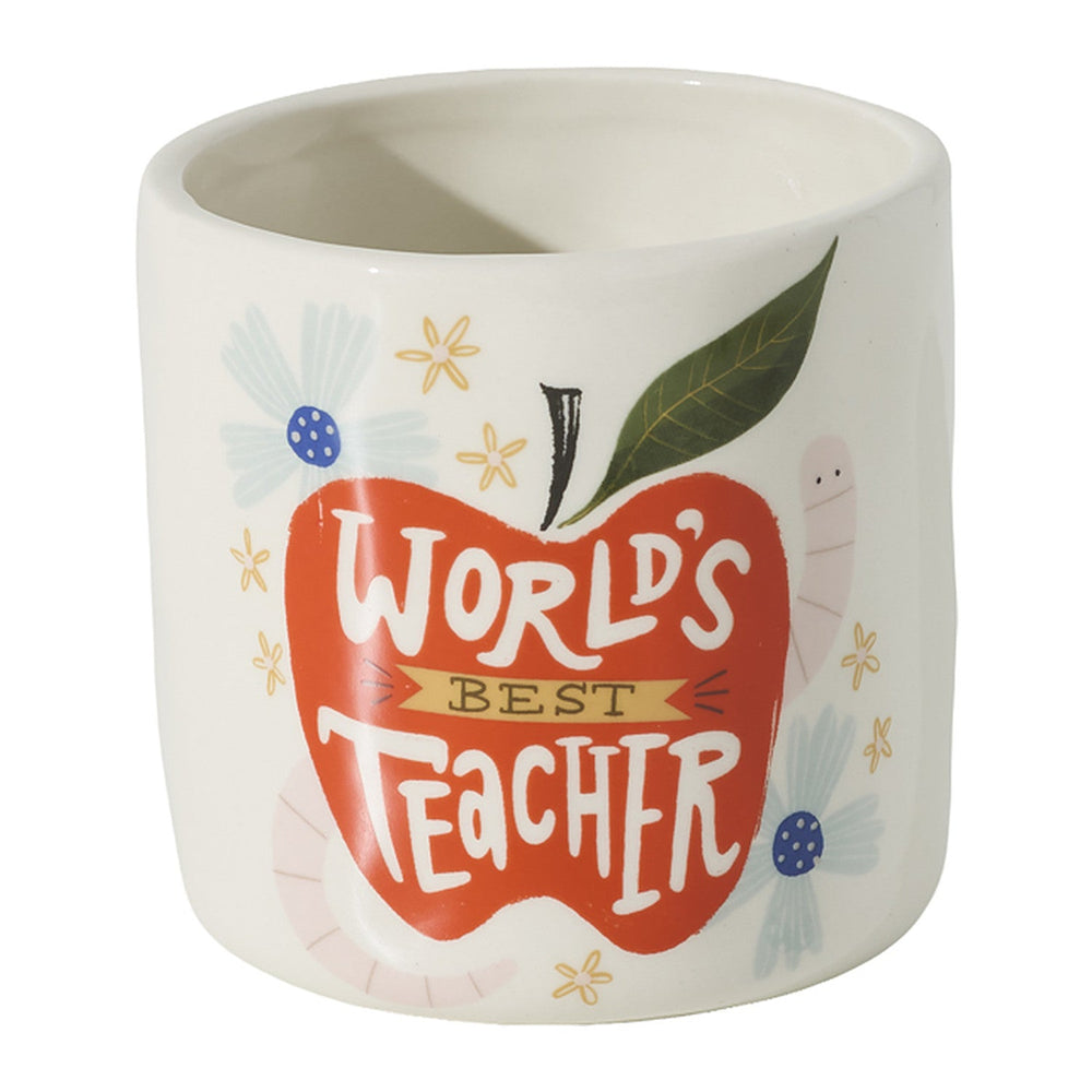 World's Best Teacher Pot By Accent Decor