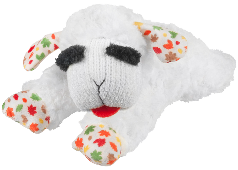 Multipet Harvest Pattern Lamb Chop Plush Dog Toy