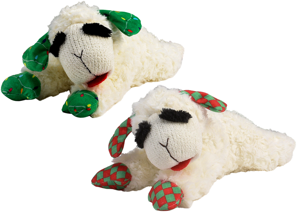 Multipet Holiday Christmas Lamb Chop 10.5" Plush Dog Toy