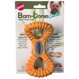 Bam-Bone Plus Dental Bridge Dog Chew Toy, Peanut Butter 6"