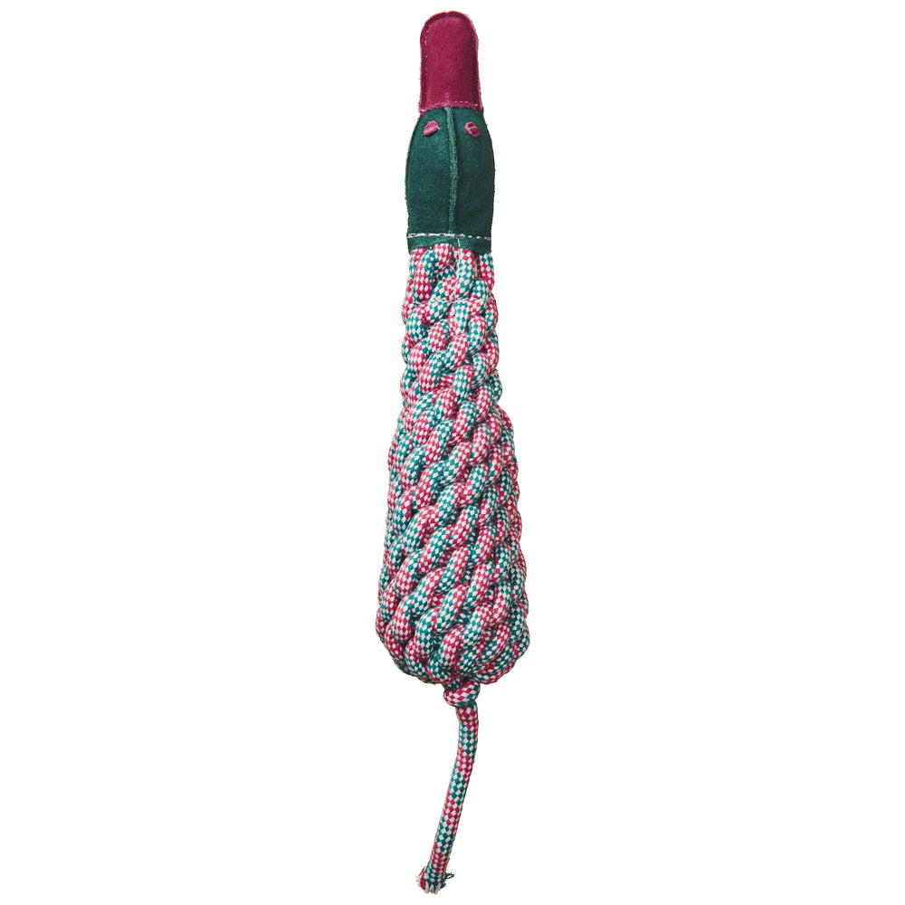 Dura-Fused Leather Bottle Dog Toy, 16" - Duck