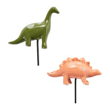Dinosaur Friends Hand-Painted Ceramic Plant Sticks (Set of 2) By Accent Decor