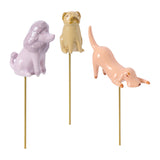 Playful Pups Ceramic Plant Sticks (Set of 3) By Accent Decor