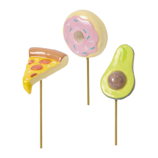 Accent Decor Yummy Ceramic Plant Sticks (Set of 3) By Accent Decor
