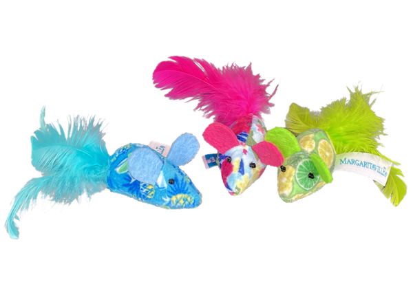 King Wholesale Multipet Margaritaville Mice 3-Pack Cat Toy