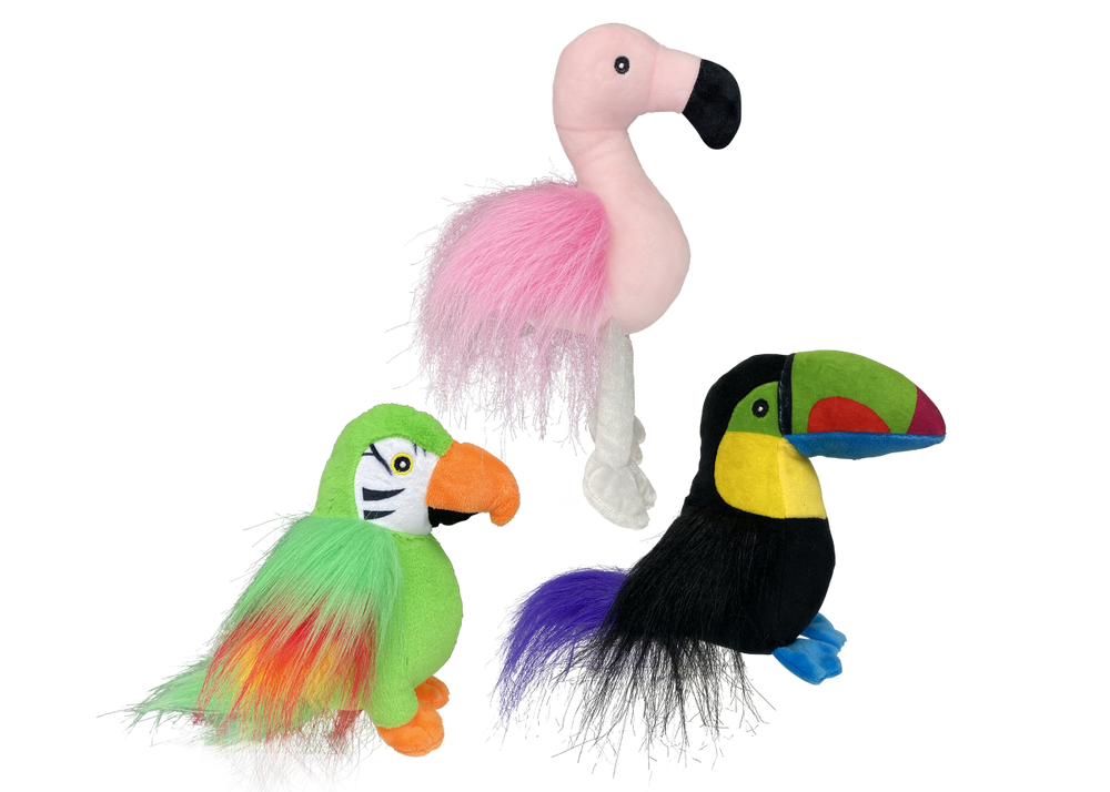 Multipet Margaritaville Tropical Birds Plush Dog Toy