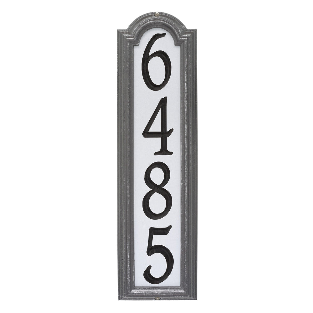 Whitehall Reflective Manchester Vertical Wall 1-Line Personalized Address Plaque - Pewter