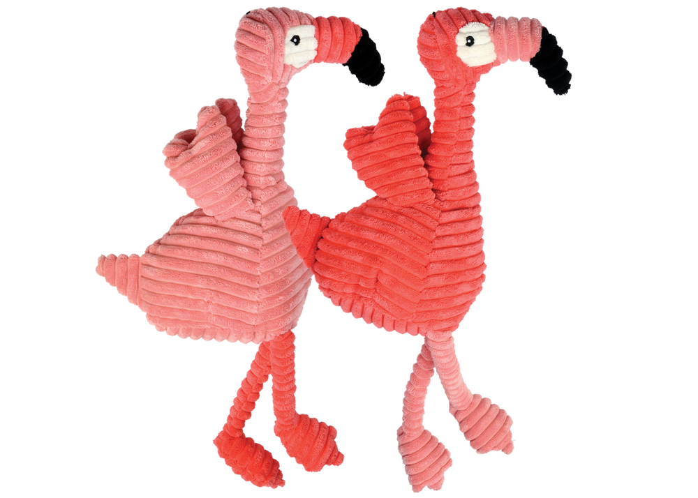 Multipet Pet Envy Corduroy Flamingo Plush Dog Toy - 17"