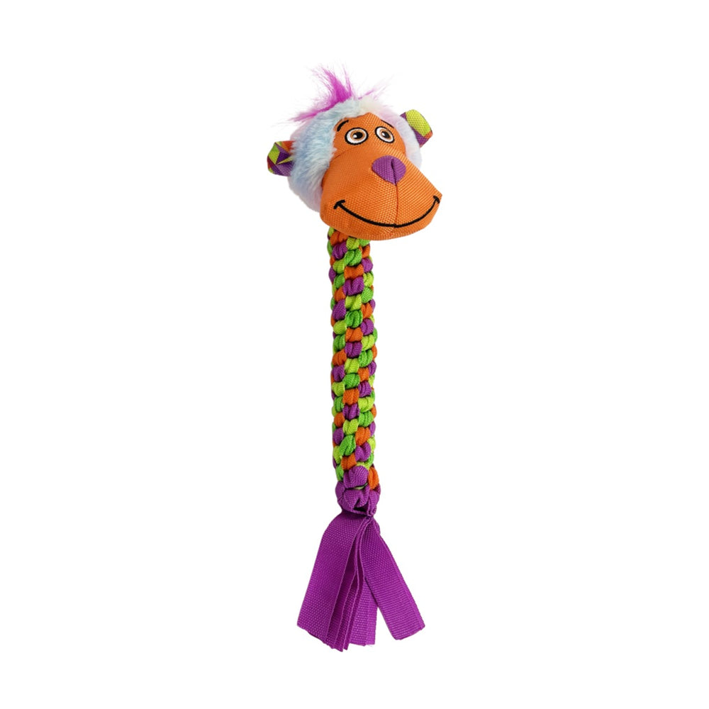 Multipet Pet Envy Braided Rope Animals Plush Dog Toy, one toy