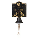 Whitehall Anchor Bell Welcome Personalized Plaque - Black/Gold