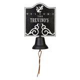 Whitehall Anchor Bell Welcome Personalized Plaque - Black/White