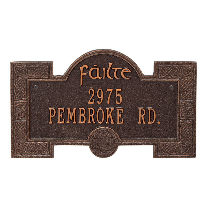 Whitehall Failte Plaque - Antique Copper