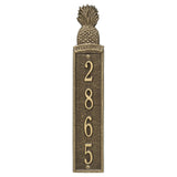 Whitehall Pineapple Vertical Welcome Wall 1-Line Personalized Address Plaque - Antique Brass