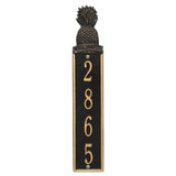 Whitehall Pineapple Vertical Welcome Wall 1-Line Personalized Address Plaque - Black/Gold