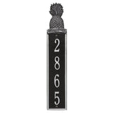 Whitehall Pineapple Vertical Welcome Wall 1-Line Personalized Address Plaque - Black/Silver