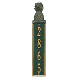 Whitehall Pineapple Vertical Welcome Wall 1-Line Personalized Address Plaque - Green/Gold