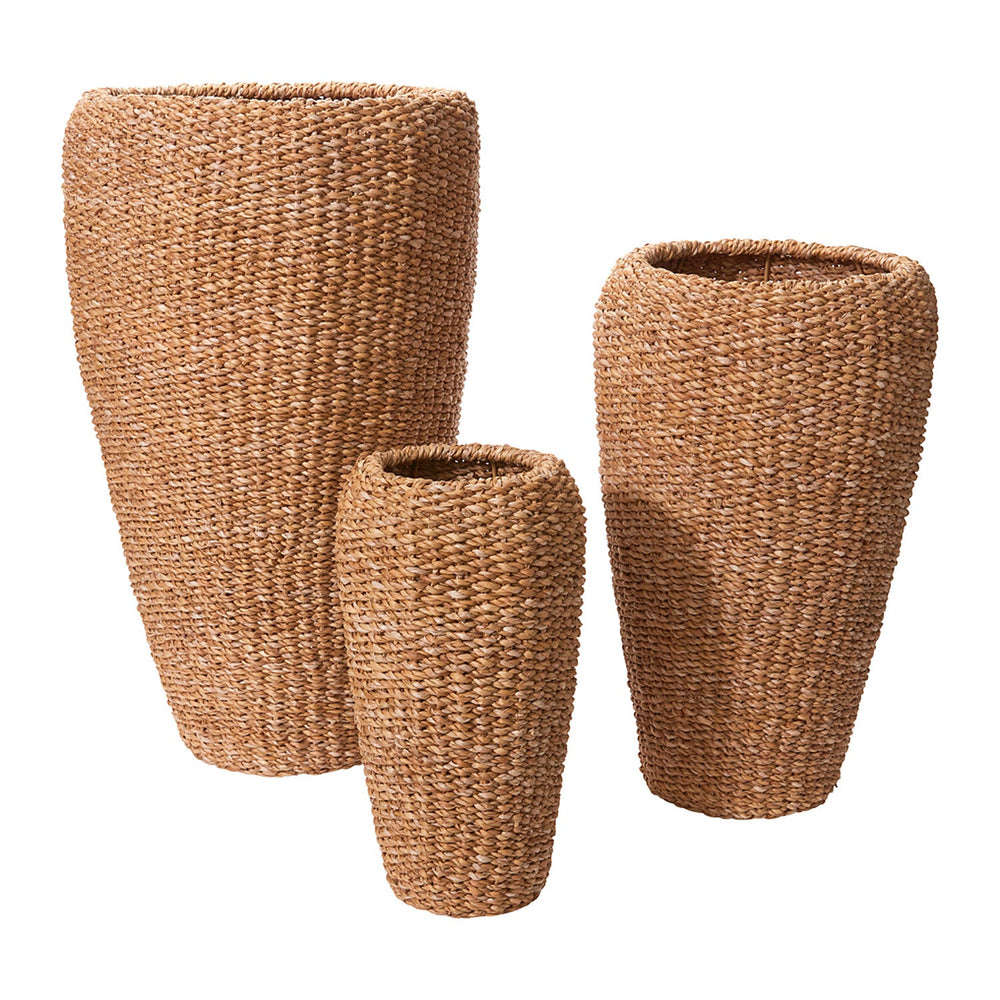 Mirabel Woven Natural Fibers Vases (Set of 3) By Accent Decor