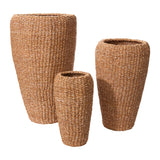 Mirabel Woven Natural Fibers Vases (Set of 3) By Accent Decor