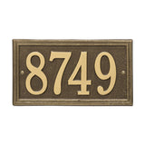 Whitehall Double Line Standard Wall 1-Line Personalized Address Plaque - Antique Brass
