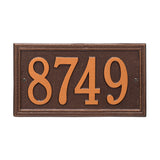 Whitehall Double Line Standard Wall 1-Line Personalized Address Plaque - Antique Copper